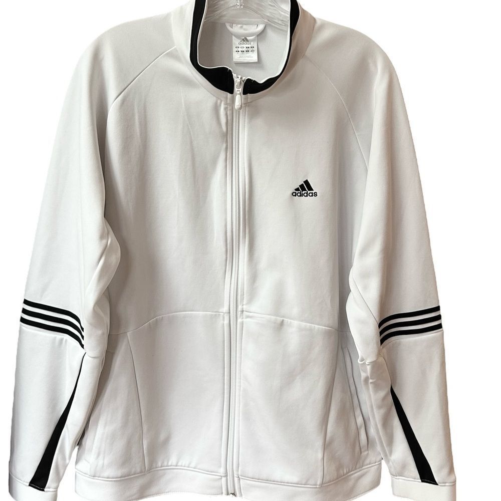Women’s Adidas White Black Track Suit Jacket L